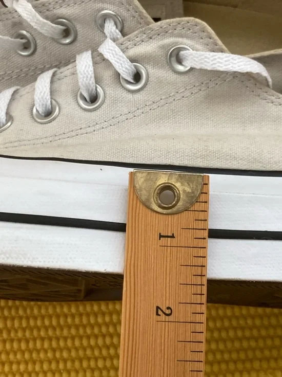 Converse Chuck Taylor White Low Top Platform Sneakers Size 7 - Picture 7 of 10